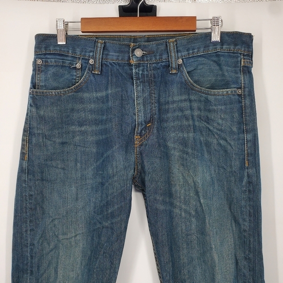 Levi's 508 Jeans Men 33x32 Regular Tapered Distressed Faded Denim Blue Casual - Picture 2 of 8